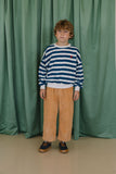 Blauw-wit gestreepte jongenssweater van We Are Kids met rood detail vooraan. | Sweat Tony Blue Stripes van We Are Kids