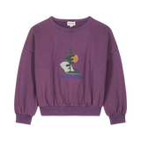 We Are Kids sweater voor meisjes, paars met winterse tekening. | Verkrijgbaar bij Little Fashion Addict