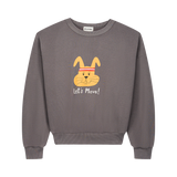 Jongenssweater Tony Rabbit in donkergrijs (volcano) met konijnenprint van We Are Kids | Ontdek We Are Kids bij Little Fashion Addict