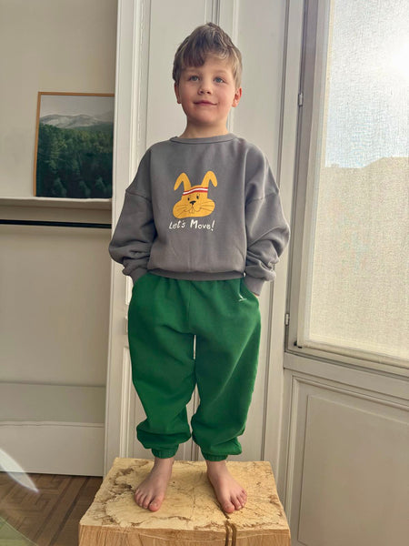 Jongenssweater Tony Rabbit in donkergrijs (volcano) met konijnenprint van We Are Kids | Ontdek We Are Kids bij Little Fashion Addict