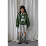 Donkergroene meisjessweater met witte 