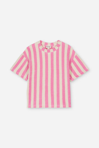 we are kids jordan organic sponge t-shirt candy pink – vrolijk t-shirt voor meisjes in candy pink, gemaakt van biologisch katoen | Verkrijgbaar bij Little Fashion Addict