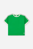 T-shirt Tee Taylor Vibrant Green van We Are Kids voor jongens met groene short. | Tee Taylor Vibrant Green van We Are Kids - Verkrijgbaar bij Little Fashion Addict.