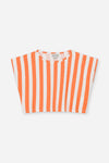 We Are Kids Top Jodie Oranje Strepen – Vrolijk topje voor meisjes in oranje en witte strepen, gemaakt van biologisch katoen | Verkrijgbaar bij Little Fashion Addict

