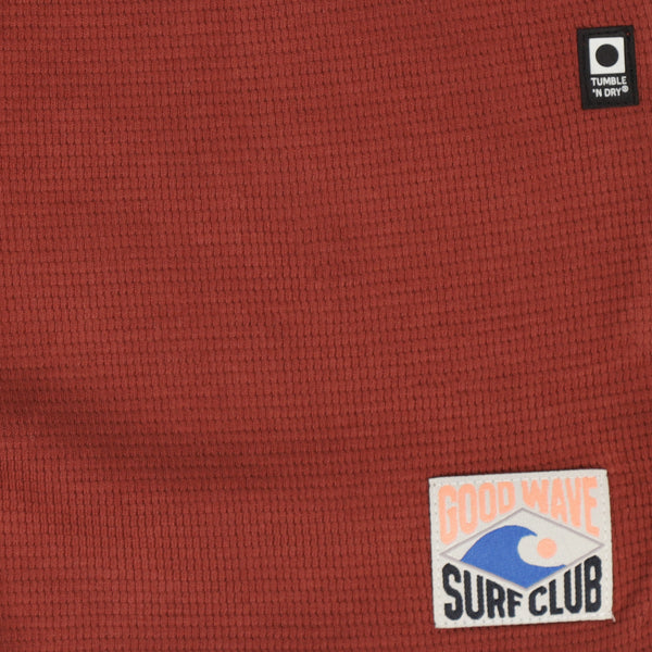 Roestkleurige jongensshort in wafelstof van Tumble ’n Dry | Southport Shorts Brown van Tumble 'n Dry - verkrijgbaar bij Little Fashion Addict