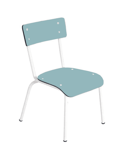 Les Gambettes - Colette - Kinderstoel Jade Blauw - Zithoogte 38 cm - 6 tot 12 jaar - verkrijgbaar bij littlefashionaddict.com