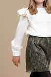 Kledingmerk: By-Bar - Girls fashion brand - Girls Demi Blouse - Kleur: Off White - Van 4 tot 12 jaar beschikbaar bij littlefashionaddict.com