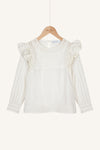 Kledingmerk: By-Bar - Girls fashion brand - Girls Demi Blouse - Kleur: Off White - Van 4 tot 12 jaar beschikbaar bij littlefashionaddict.com