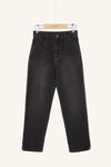 Little Fashion Addict - By-Bar - Girls fashion brand - Zwarte denim broek / Smiley Pant - Van 4 tot 12 jaar beschikbaar bij Little Fashion Addict
