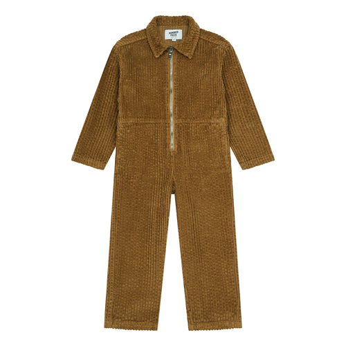 Hundred Pieces - Brown - Velvet Jumpsuit - Meisjesmode - Herfst- en Wintercollectie 2022 - Kleur: Bruin - Verkrijgbaar bij Littlefashionaddict.com vanaf 4 jaar tot 12 jaar