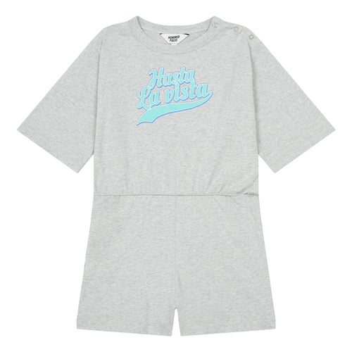 Hundred Pieces - Vintage Playsuit - Kleur: Lichtgrijs - Meisjesmode - Zomercollectie 2022 - Verkrijgbaar bij Littlefashionaddict.com