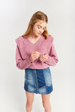 INDEE - Belgische modemerk - Karoke V Neck Knit Sweater - paars - verkrijgbaar bij littlefashionaddict.com