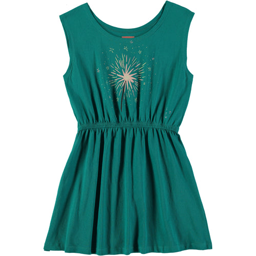 Letter To The World - Ginan Dress - Donkergroen jurkje zonder mouwen - Meisjesmode - Zomercollectie 2023 - Verkrijgbaar bij Littlefashionaddict.com