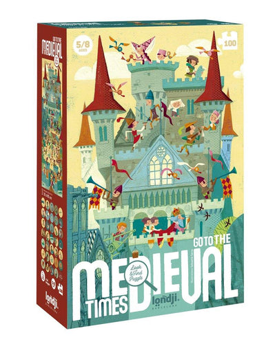 Londji Kinderpuzzel - Puzzel 100 stukken - Go To The Medieval Times - Voor kids vanaf 5 jaar - Verkrijgbaar bij Littlefashionaddict.com