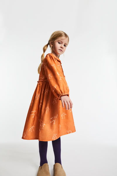 Littlefashionaddict.com - Maison Tadaboum - Louisiana Dress - Meisjesmode - oranje jurkje - Beschikbaar vanaf 2 jaar tot en met 8 jaar bij Littlefashionaddict.com