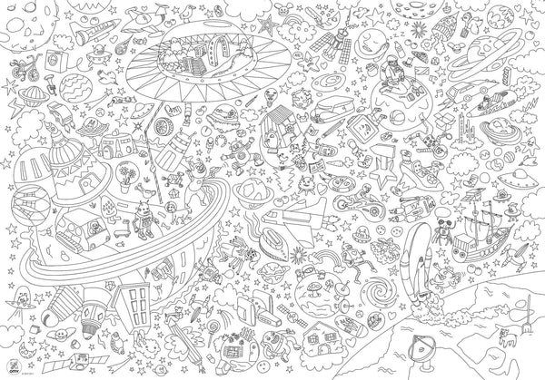 Omy - Giant coloring poster Cosmos: Trip in space - Verkrijgbaar bij littlefashionaddict.com