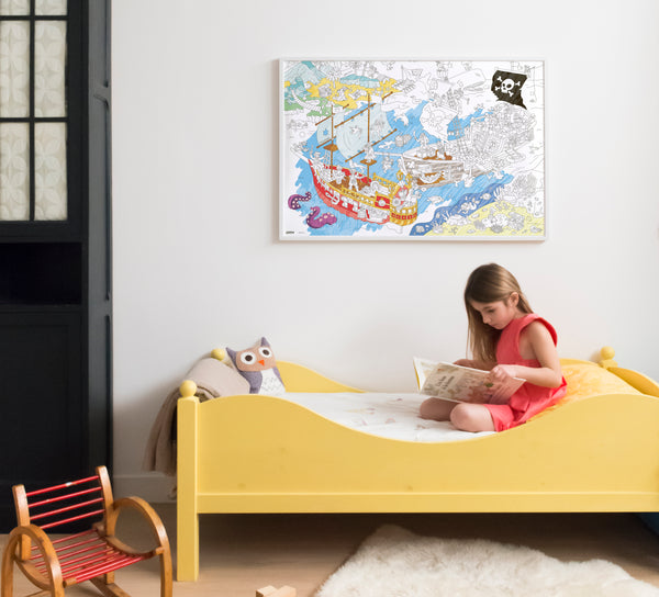 Omy - Giant coloring poster Pirates - Verkrijgbaar bij littlefashionaddict.com